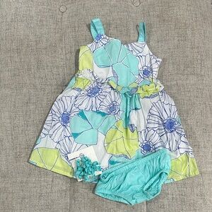 Gymboree Aqua and White Baby Outfit